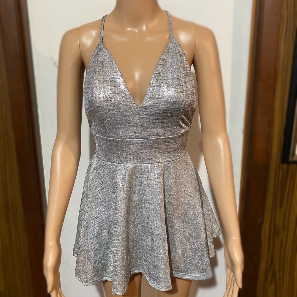 Crisscross Tie Backless Cami Romper